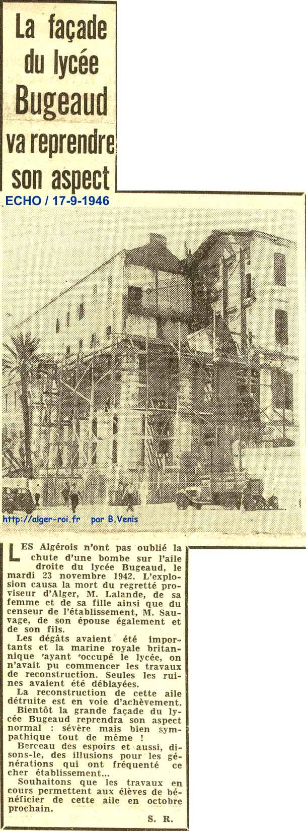 La façade du lycée va reprendre son aspect.