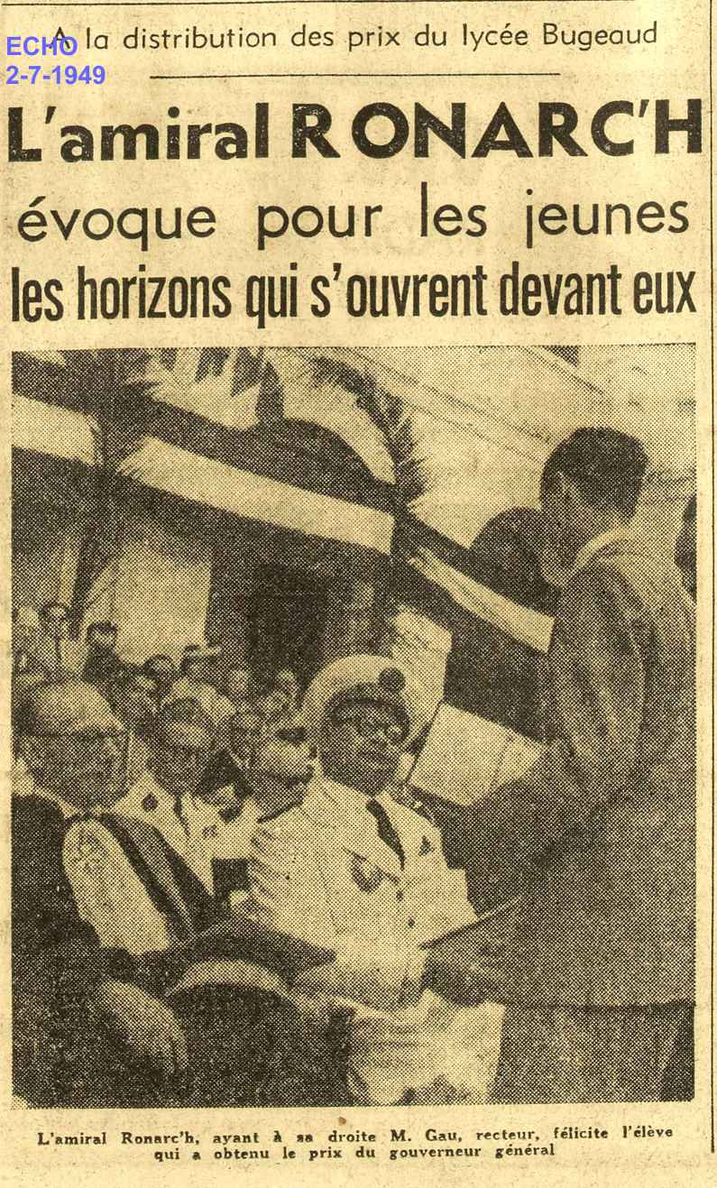 A la distribution des prix du lycée Bugeaud