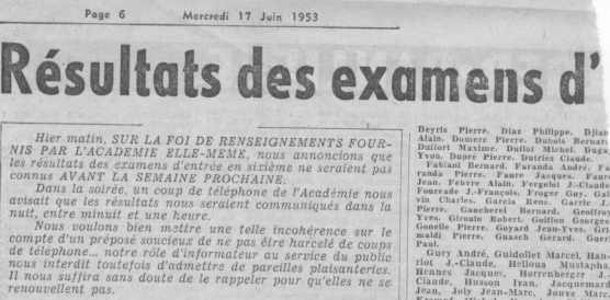 examen de sixième