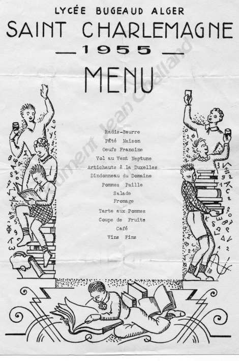 Menu de la Saint Charlemagne , 1955