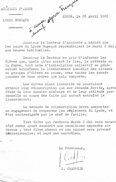 mise au point du rectorat suite aux grèves répétées