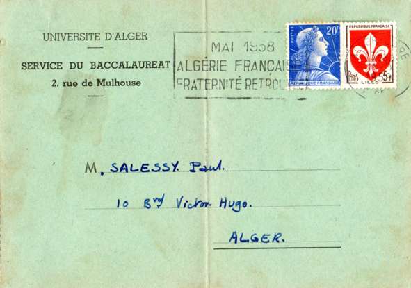 Convocation pour les épreuves orales du baccalauréat 1959 