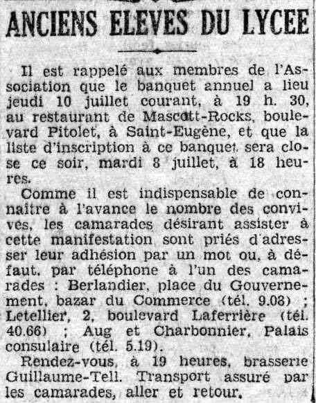 lycée bugeaud,banquet d'anciens eleves,mascott rock's