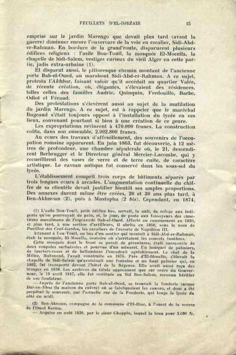 Centenaire du lycée Bugeaud 1833-1933