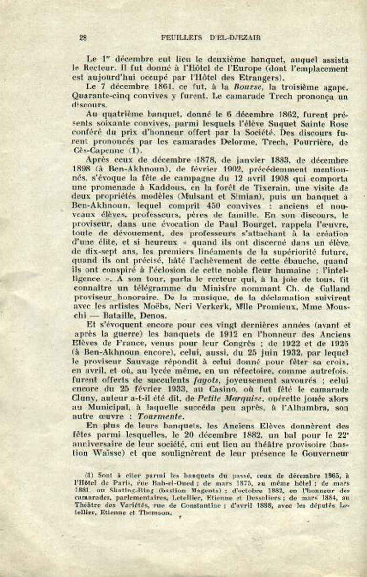 Centenaire du lycée Bugeaud 1833-1933