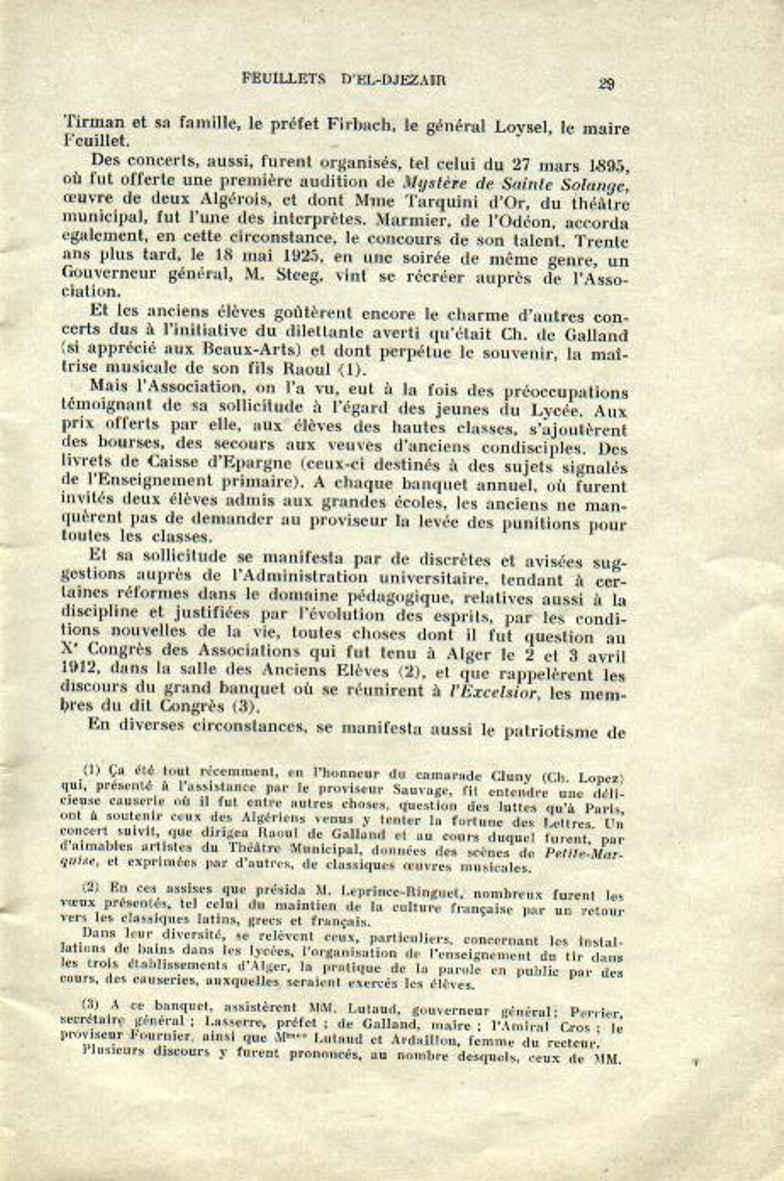 Centenaire du lycée Bugeaud 1833-1933