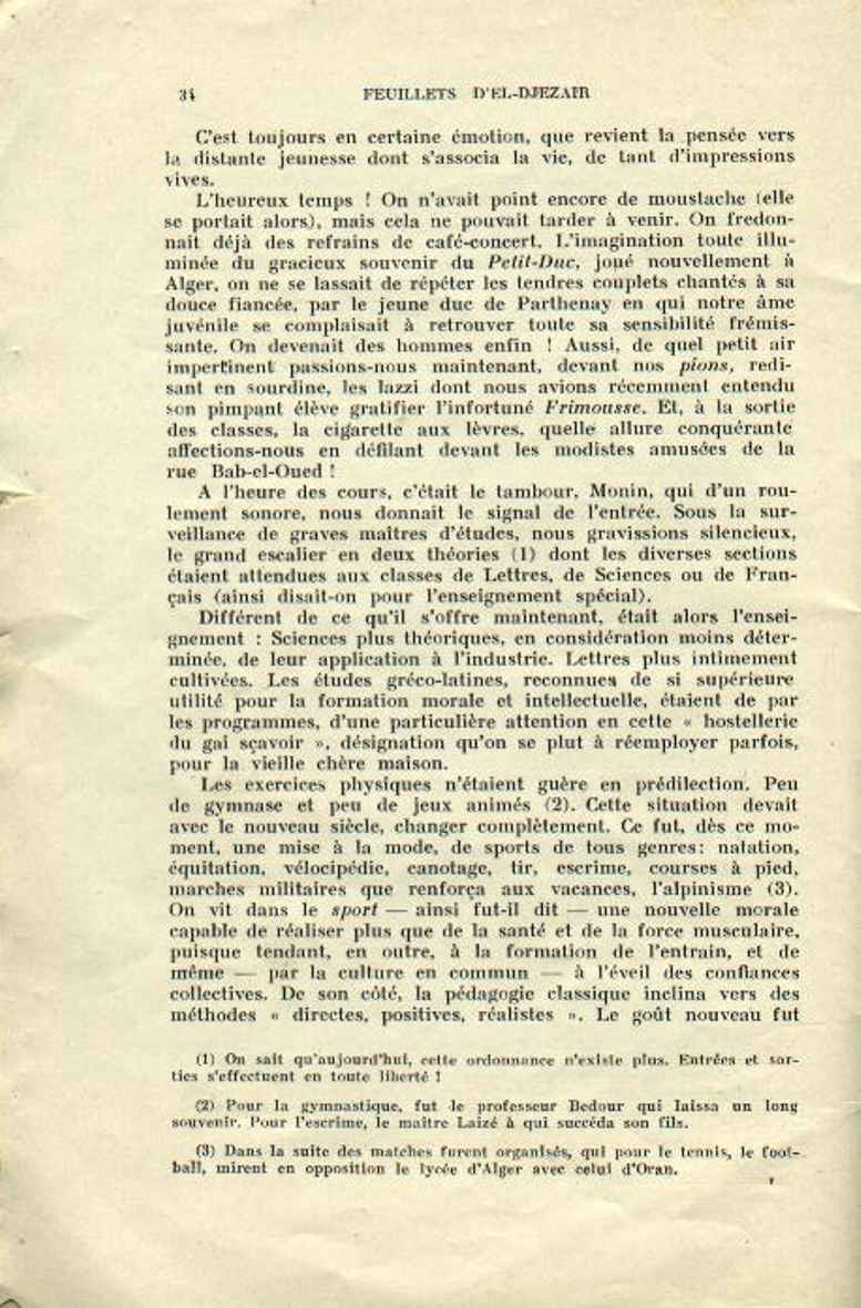 Centenaire du lycée Bugeaud 1833-1933