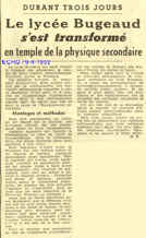 Le lycée Bugeaud s'est transformé en temple de la physique secondaire