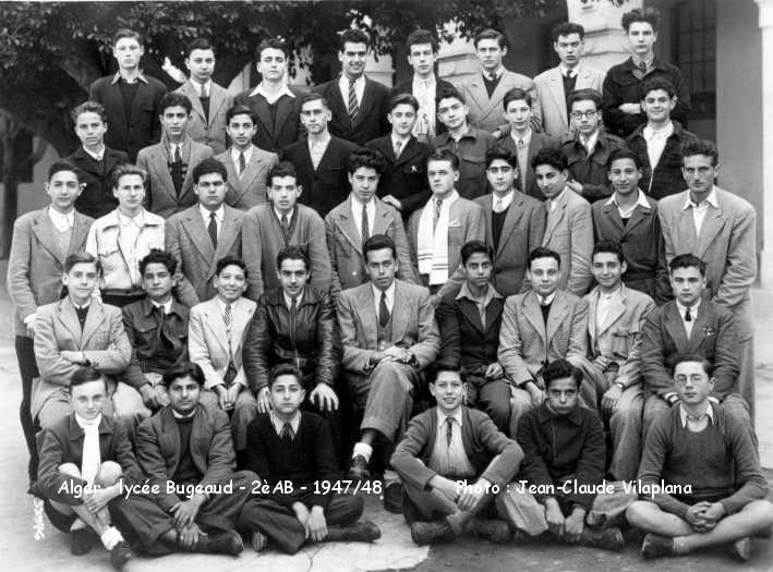 Classe de 2ème AB, 1947-1948, M. Brunel Professeur de Mathématiques