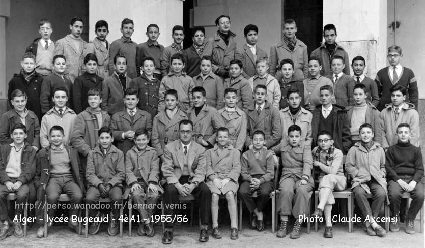 classe de 4ème AB1,1955-1956, mr.BUISSON, professeur de mathématiques