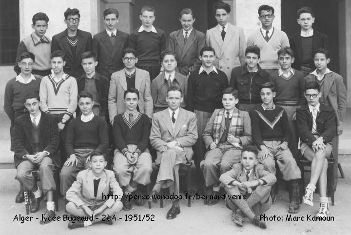 Classe de Seconde A, 1951-1952, photo et noms: Marc Kamoun
