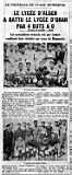 LE LYCÉE D'ALGER A BATTU LE LYCÉE D'ORAN PAR 4 BUTS A 0 - 1936