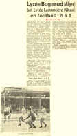 Lycée Bugeaud Alger bat Lycée Lamoricière Oran en football: 5 à 1 - 1952 