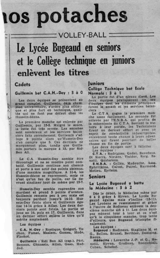 volley , le lycée Bugeaud enlève le titre en séniors