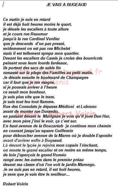 Slam par Robert Voirin, je vais à Bugeaud